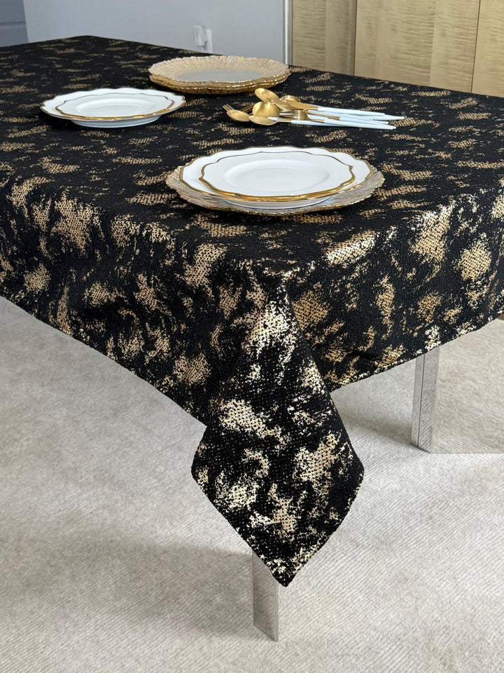  Black & Gold Tablecloth